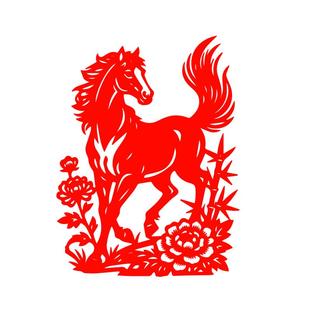 成品宣纸马剪纸 窗花 镂空 中国风 纸质成品 A4 A3