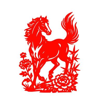 成品宣纸马剪纸 窗花 镂空 中国风 纸质成品 A4 A3