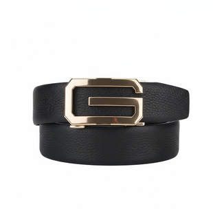 头层牛皮轻奢男士皮带双G扣酷奇同款BV自动扣免打孔腰带裤袋