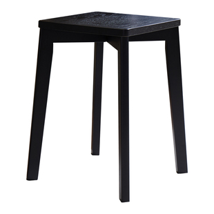 实木家用凳子结实板凳客厅餐凳简约黑色方凳可叠放式高凳餐桌椅子