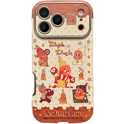 卡巴顿 秋冬超火可爱星星人适用苹果17promax手机壳女16pro带毛绒挂绳iphone15全包防摔软14pro独特不会撞壳