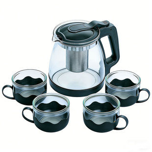 水壶玻璃泡茶壶大容量茶杯套装家用耐高温茶水分离过滤茶花茶茶具