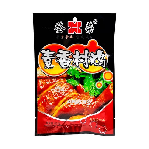 登荣豆制素香村鸡65g*3袋好吃豆制素食休闲重庆特色小吃麻辣零食