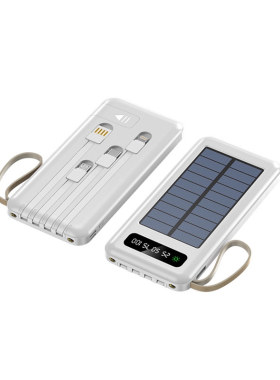 德国黑科技太阳能充电宝2025新款50000毫安超大容量自带四线户外便携移动电源手机通用快充电器支架追剧神器