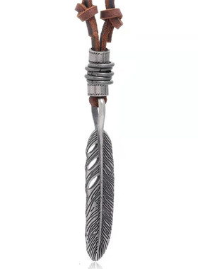 ins嘻哈复古朋克荔枝纹牛皮项链