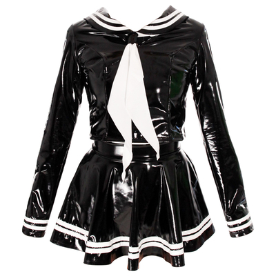 Ftshist乳胶皮超短JK水手服套装