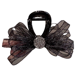 高级感头顶发夹发量少半扎女蝴蝶结抓夹后脑勺小号盘头发卡头饰