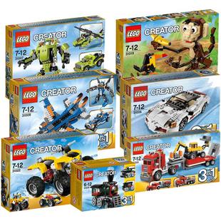 乐高积木创意百变系列三合一恐龙飞机赛车汽车模型男孩子拼装玩具