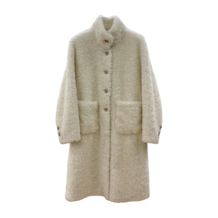 冬季保暖立领长款软糯羊羔毛皮毛一体2025新款皮草女毛毛外套