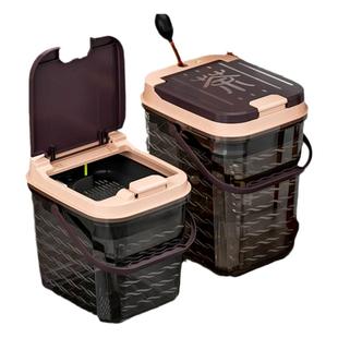 透明茶桶茶渣桶大号茶水桶茶台废水桶茶叶过滤茶盘排水桶茶具配件