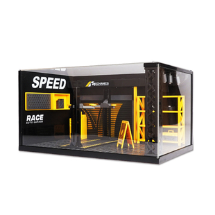 合金修车厂场景仿真diy拼装小汽车修理厂组装停车场儿童玩具模型