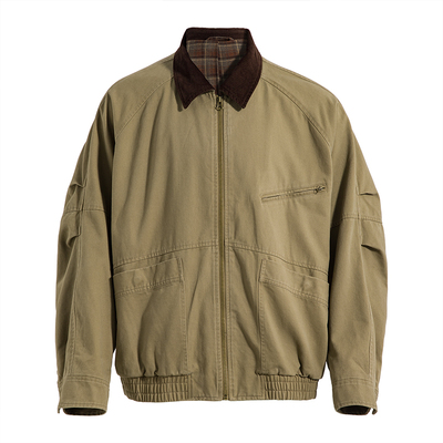 海上公路巴恩风复古工装夹克男士秋冬季加棉款简约休闲百搭外套