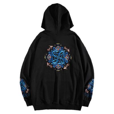 重工刺绣连帽卫衣宽松