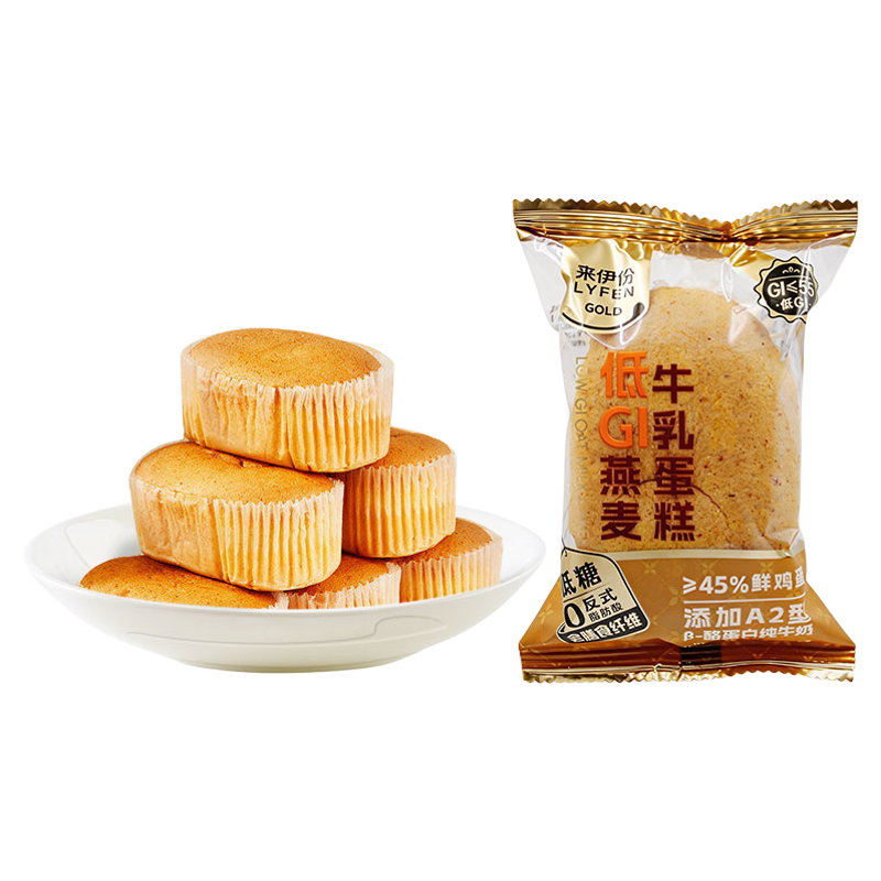 来伊份低GI燕麦牛乳蛋糕10包