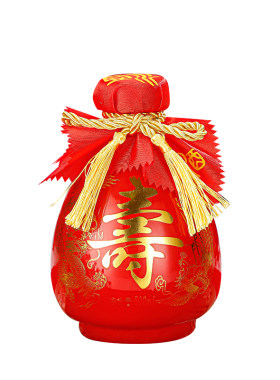 500ml红色喜宴玻璃酒瓶