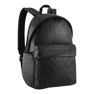 PUMA彪马春季男女同款通勤商务复古黑色PU皮背包双肩包092314-01