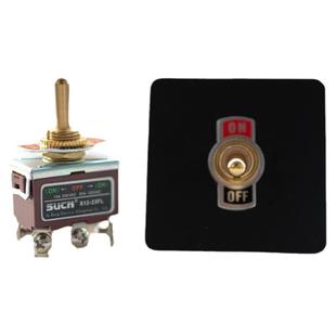 黄铜开关复古手柄2档2脚3档6脚自复位钮子玻璃升降回弹金色通用