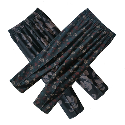 花裤子松紧中老年人夏季妈妈薄款