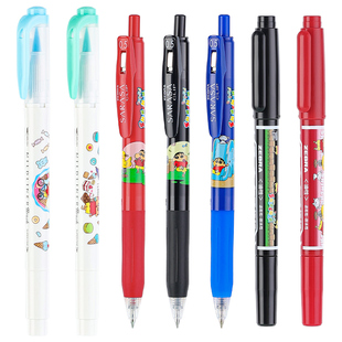 蜡笔小新联名日本zebra斑马中性笔限定款JJ15黑色按动sarasa新款限定卡通文具野原新之助小白水笔0.5mm