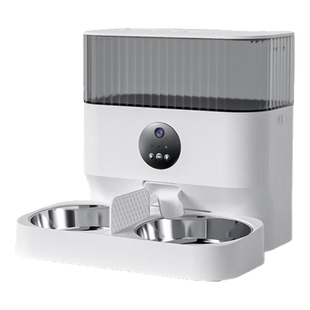 玲珑猫双碗宠物自动喂食器定时定量智能投粮机猫咪狗饭盆可视多猫