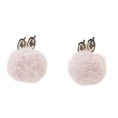 SNIDEL可爱纯色毛绒绒耳钉