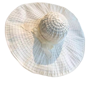 新款大帽檐海边遮阳帽子女夏季出游防晒帽女可折叠太阳帽防紫外线