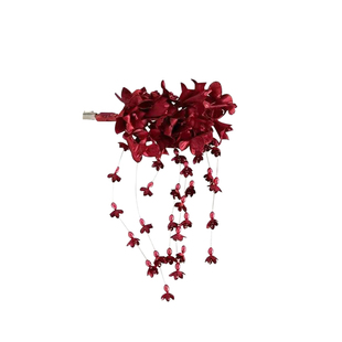 新中式酒红色铃兰流苏发夹超仙仿真花朵头饰氛围感复古礼服配饰女