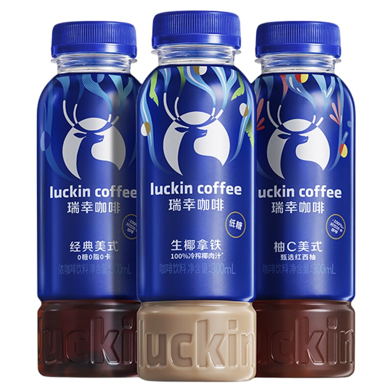 【七夕限定】瑞幸即享即饮咖啡低糖生椰拿铁柚C美式风味300ml15瓶 瓶瑞幸实拍商品图