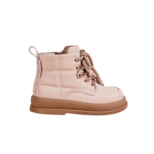 牧童童鞋女童马丁靴2023新款冬季小童防水冬靴儿童加绒保暖雪地靴