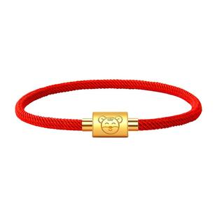 2026生肖马本命年红绳手链穿黄金转运珠编织男女情侣刻字礼物手绳