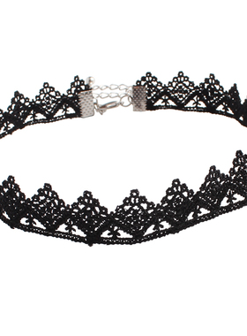 克拉欧美黑色蕾丝显白月亮吊坠