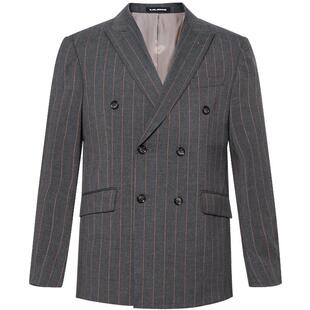 利郎官方 双排扣西装套装男2026春季休闲男装商务条纹西服两件套