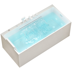 亚克力浴缸家用小户型方形缸冲浪按摩恒温日式深泡浴盆1.1-1.8米