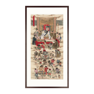 工笔神仙人物国画十殿阎罗阎王六殿卞城王水陆画供奉中式卷轴挂画