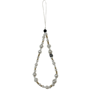 手机链ins巴洛克手腕绳白色珍珠手机挂绳挂饰ccd相机串珠壳挂件潮