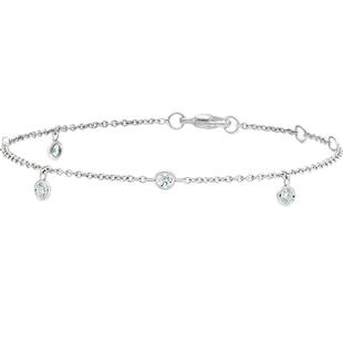 【礼物】De Beers 戴比尔斯 Clea 18K白金五钻手链