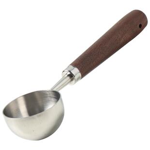川岛屋不锈钢咖啡粉量勺克数勺定量计量勺子量匙胡桃木柄咖啡豆勺