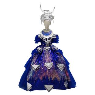 租赁儿童礼服女童民族风T台走秀快乐阳光唱歌高端重工苗族服装新