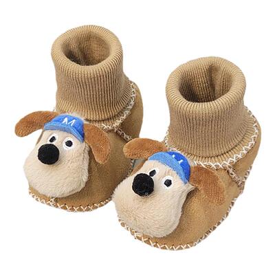 冬季加绒麂皮绒婴儿棉鞋秋加厚