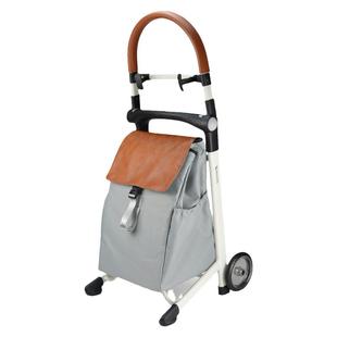 步丁老年人买菜购物小拉车折叠轻便携带座椅子可坐家用铝合金新款