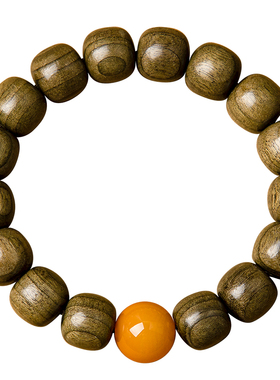 金丝楠木手串男女黄玛瑙玉髓圆珠