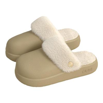 朴西2025新款女士秋冬季防水棉拖鞋家居外穿厚底防滑可拆卸棉拖男