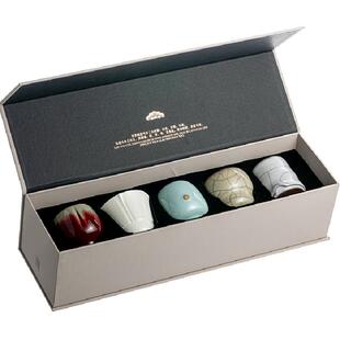 万仟堂茶杯个人专用高档主人杯单杯汝窑茶杯礼物礼盒套组五大名窑