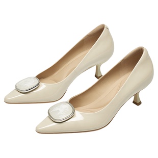 KISSCAT接吻猫[薪想事成]通勤高跟鞋26春新法式单鞋裸色高跟鞋女