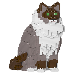 JEKCA积卡宠物猫美短英短布偶猫积木暹罗波斯猫家居摆件生日礼物