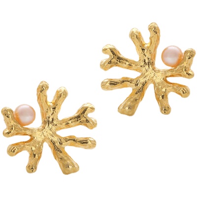 高级感耳钉纯银欧美风淡水珍珠