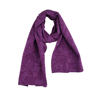 盈妹桔梗紫丨亚麻棉重工提花围巾中式民族风高级感亲肤送妈妈礼盒