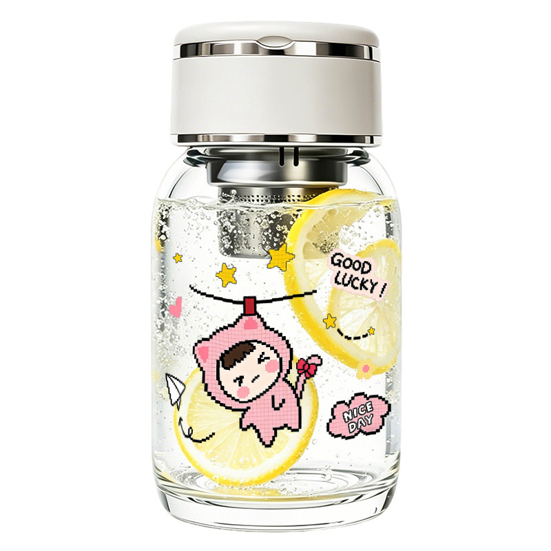 耐高温防爆高硼硅茶水分离玻璃杯
