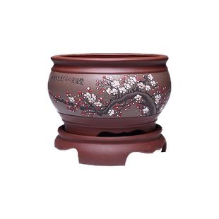 紫砂花盆高档陶瓷大君子兰专用兰花蝴蝶兰盆景盆栽紫砂盆精品客厅