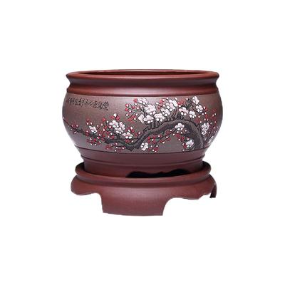 宜兴精品紫砂花盆高档大君子盆景